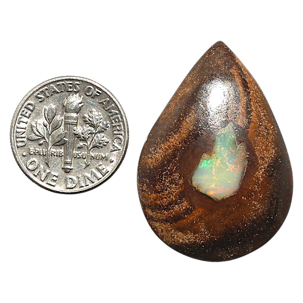 Natural Boulder Opal 23.45x33x6 mm Pear Shape Polished Gemstone LS115-010116