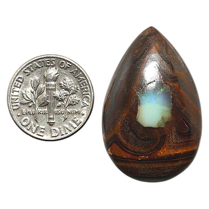 Natural Boulder Opal 20.5x32x6 mm Pear Shape Polished Gemstone LS115-010117
