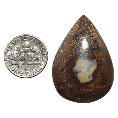 Natural Boulder Opal 25.1x35.7x6.5 mm Pear Shape Polished Gemstone LS115-010118
