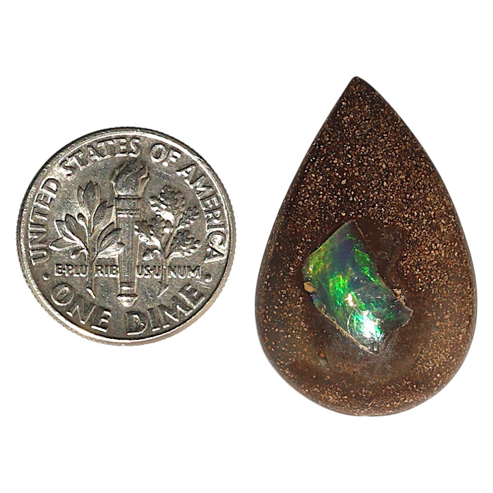 Natural Boulder Opal 18x27.65x5.5 mm Pear Shape Polished Gemstone LS115-010120