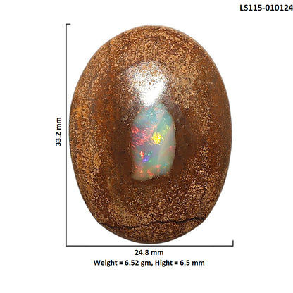 Natural Boulder Opal 24.8x33.2x6.5 mm Oval Shape Polished Gemstone LS115-010124