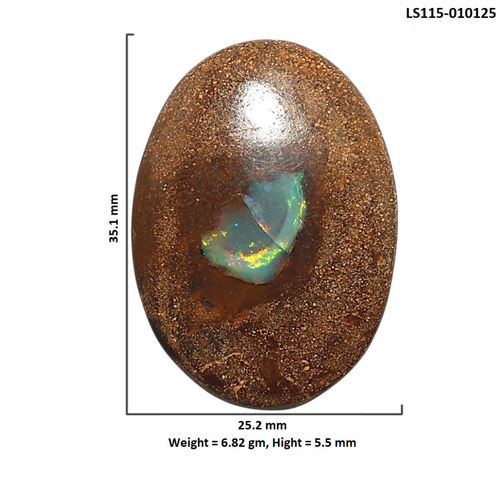 Natural Boulder Opal 25.2x35.1x5.5 mm Oval Shape Polished Gemstone LS115-010125