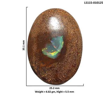 Natural Boulder Opal 25.2x35.1x5.5 mm Oval Shape Polished Gemstone LS115-010125