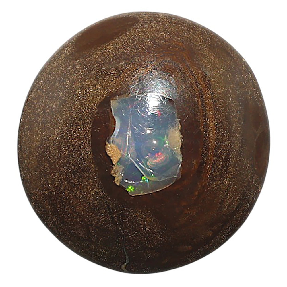 Natural Boulder Opal 27.8x27.8x7 mm Round Shape Polished Gemstone LS115-010126
