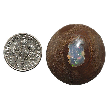 Natural Boulder Opal 27.8x27.8x7 mm Round Shape Polished Gemstone LS115-010126