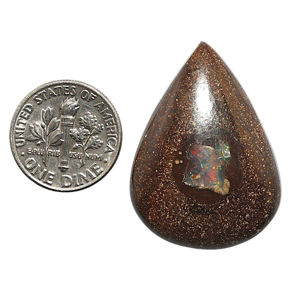 Natural Boulder Opal 24x33x6.5 mm Pear Shape Polished Gemstone LS115-010131