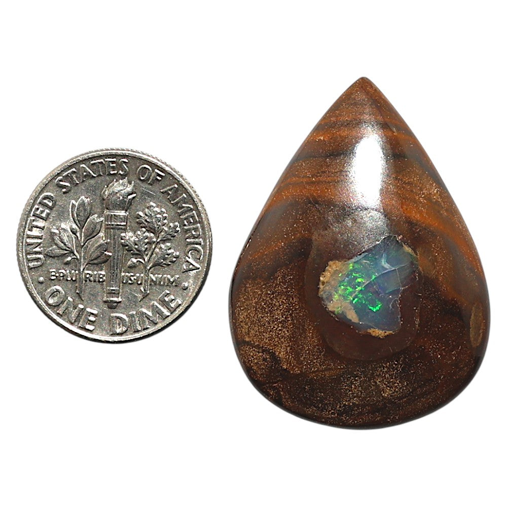 Natural Boulder Opal 23.9x32x6 mm Pear Shape Polished Gemstone LS115-010135