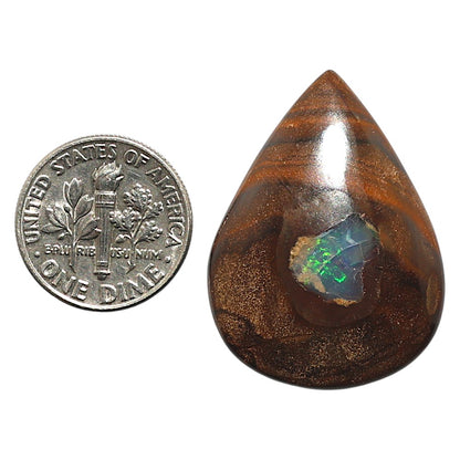 Natural Boulder Opal 23.9x32x6 mm Pear Shape Polished Gemstone LS115-010135