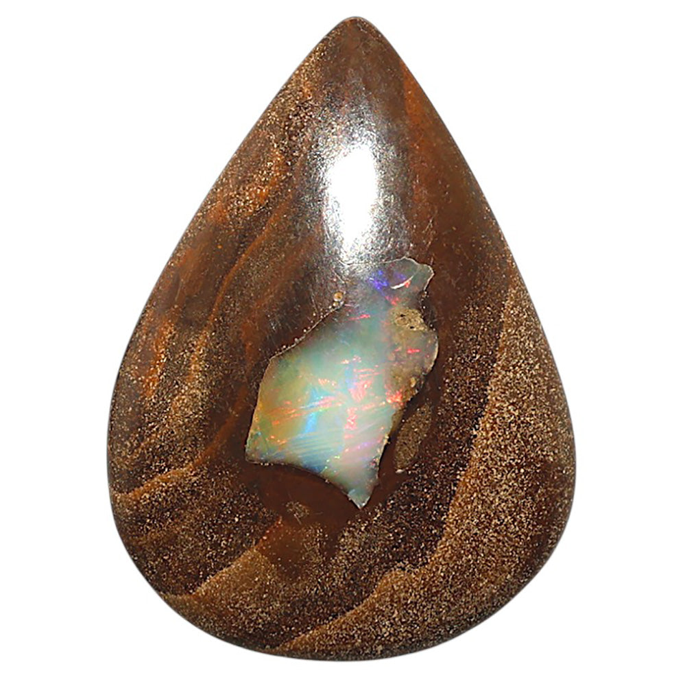 Natural Boulder Opal 30x41.15x5.7 mm Pear Shape Polished Gemstone LS115-010138