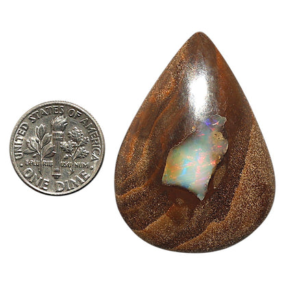 Natural Boulder Opal 30x41.15x5.7 mm Pear Shape Polished Gemstone LS115-010138