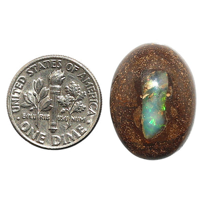 Natural Boulder Opal 16.1x21.8x7.7 mm Oval Shape Polished Gemstone LS115-010139