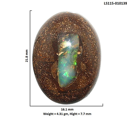 Natural Boulder Opal 16.1x21.8x7.7 mm Oval Shape Polished Gemstone LS115-010139