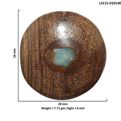 Natural Boulder Opal 28x28x6 mm Round Shape Polished Gemstone LS115-010140