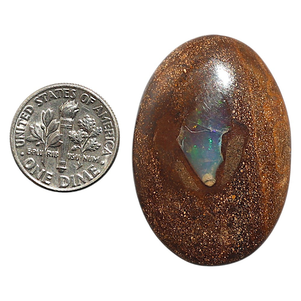 Natural Boulder Opal 25.75x37.5x6 mm Oval Shape Polished Gemstone LS115-010142