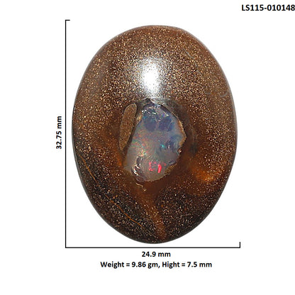 Natural Boulder Opal 24.9x32.75x7.5 mm Oval Shape Polished Gemstone LS115-010148