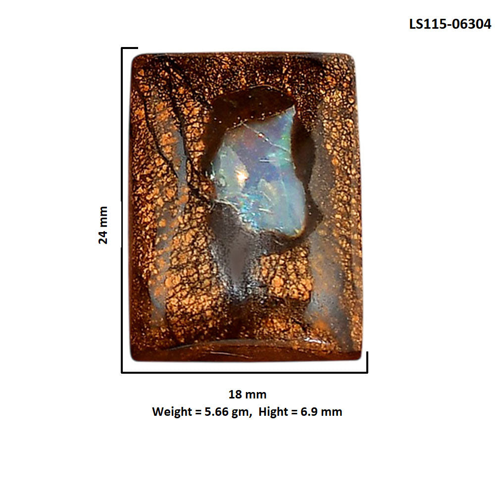Boulder Opal 18x24x6.9 mm Baguette Shape Polished Gemstone LS115-06304