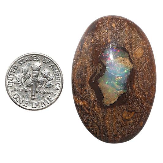 Boulder Opal 26.1x39.25x7.5 mm Oval Shape Polished Gemstone LS115-08695