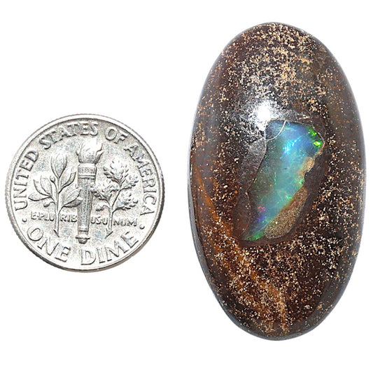 Boulder Opal 20.1x35.65x6 mm Oval Shape Polished Gemstone LS115-08698