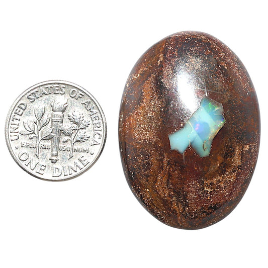 Boulder Opal 25x34.8x7.4 mm Oval Shape Polished Gemstone LS115-08700