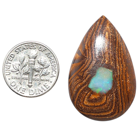 Boulder Opal 21.5x33.3x5 mm Pear Shape Polished Gemstone LS115-08703