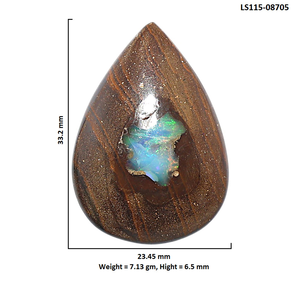 Boulder Opal 23.45x33.2x6.5 mm Pear Shape Polished Gemstone LS115-08705