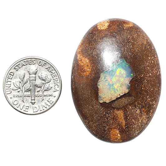 Boulder Opal 27.6x38x7 mm Oval Shape Polished Gemstone LS115-08712