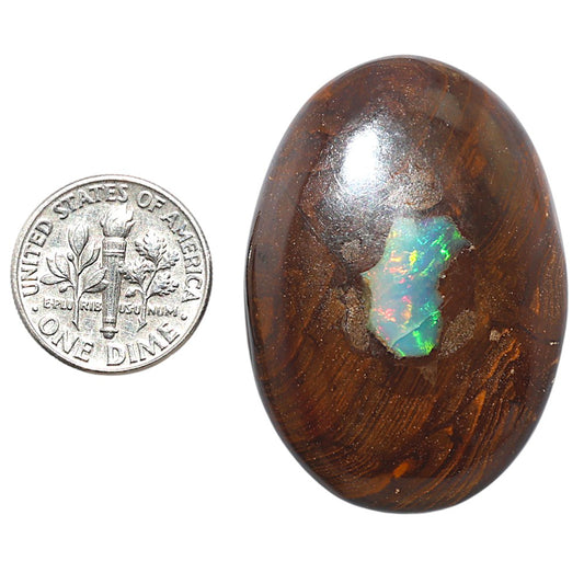 Boulder Opal 28.85x40.55x7 mm Oval Shape Polished Gemstone LS115-08717