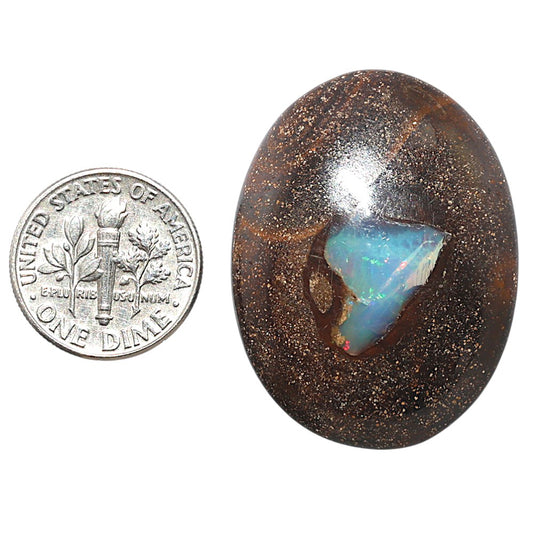 Boulder Opal 26.45x34.9x7.5 mm Oval Shape Polished Gemstone LS115-08718