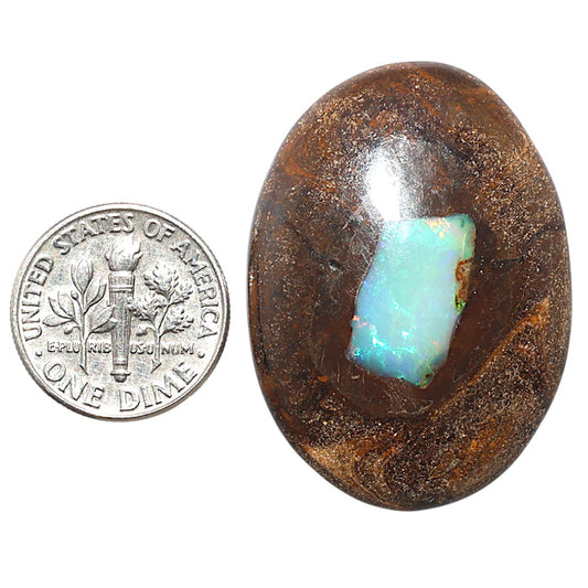 Boulder Opal 26.65x36.65x6.3 mm Oval Shape Polished Gemstone LS115-08720