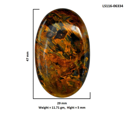 Pietersite 29x47x5 mm Oval Shape Polished Gemstone LS116-06334
