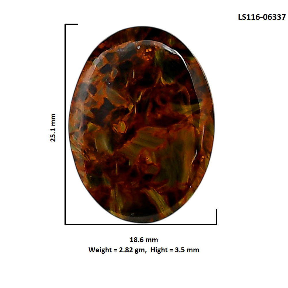 Pietersite 18.6x25.1x3.5 mm Oval Shape Polished Gemstone LS116-06337