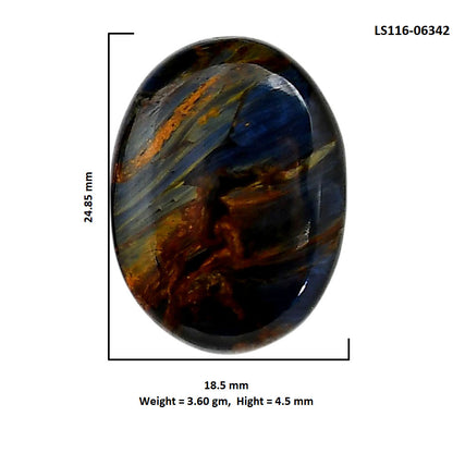 Pietersite 18.5x24.85x4.5 mm Oval Shape Polished Gemstone LS116-06342