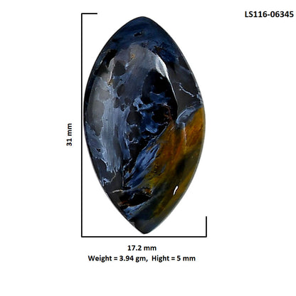 Pietersite 17.2x31x5 mm Marquise Shape Polished Gemstone LS116-06345