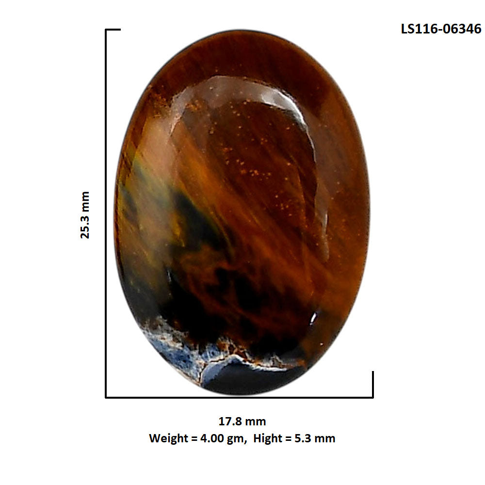 Pietersite 17.8x25.3x5.3 mm Oval Shape Polished Gemstone LS116-06346