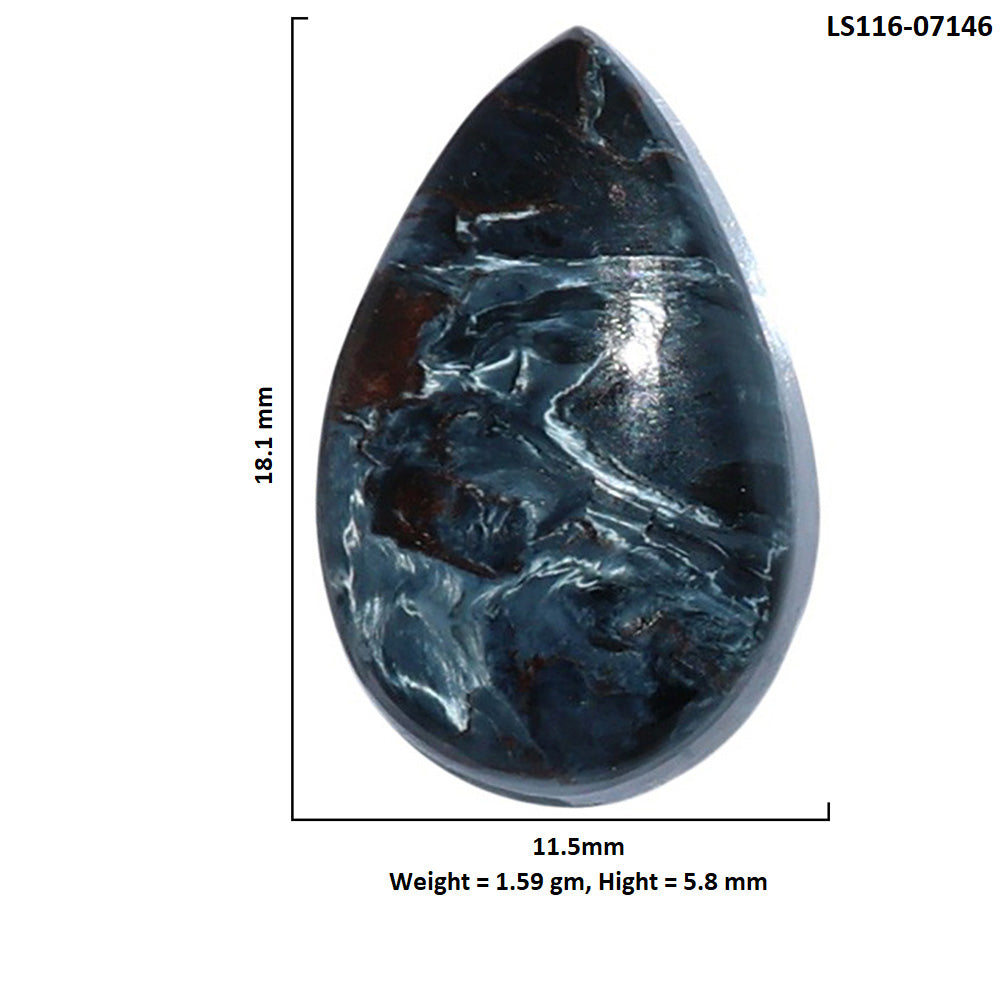 Pietersite 11.5x18.1x5.8 mm Pear Shape Polished Gemstone LS116-07146