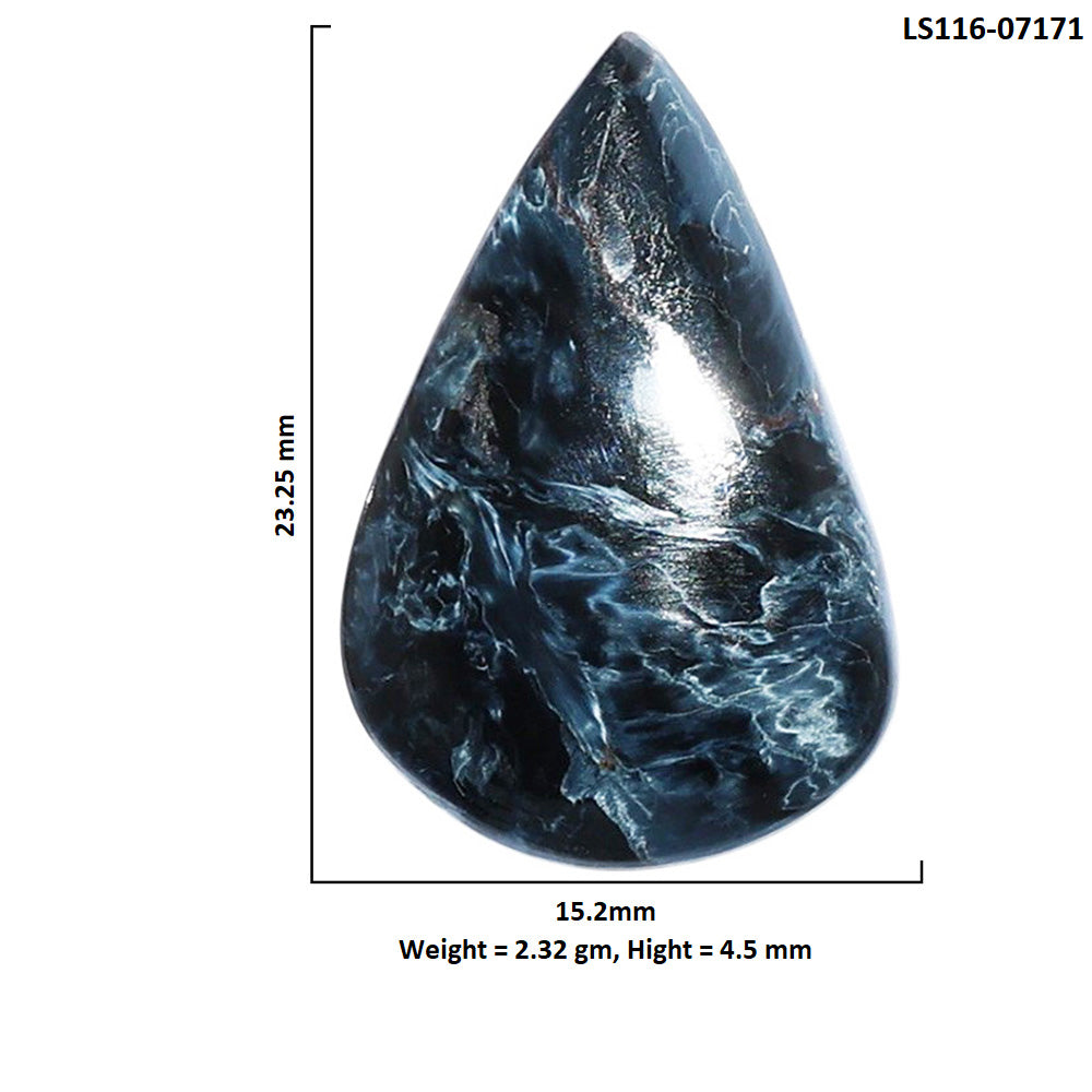 Pietersite 15.2x23.25x4.5 mm Pear Shape Polished Gemstone LS116-07171