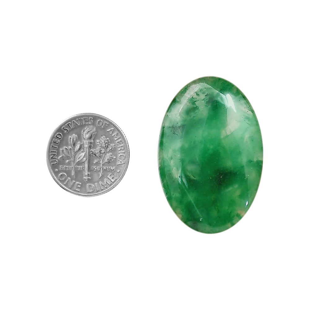 Green Jade 22.35x33.6x5 mm Oval Shape Polished Gemstone LS117-06356