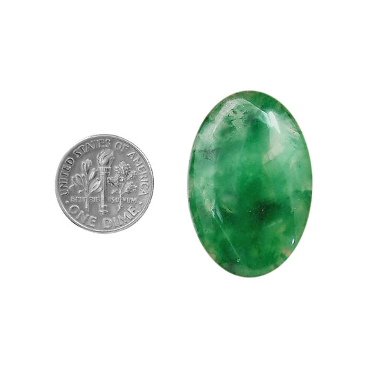 Green Jade 22.35x33.6x5 mm Oval Shape Polished Gemstone LS117-06356