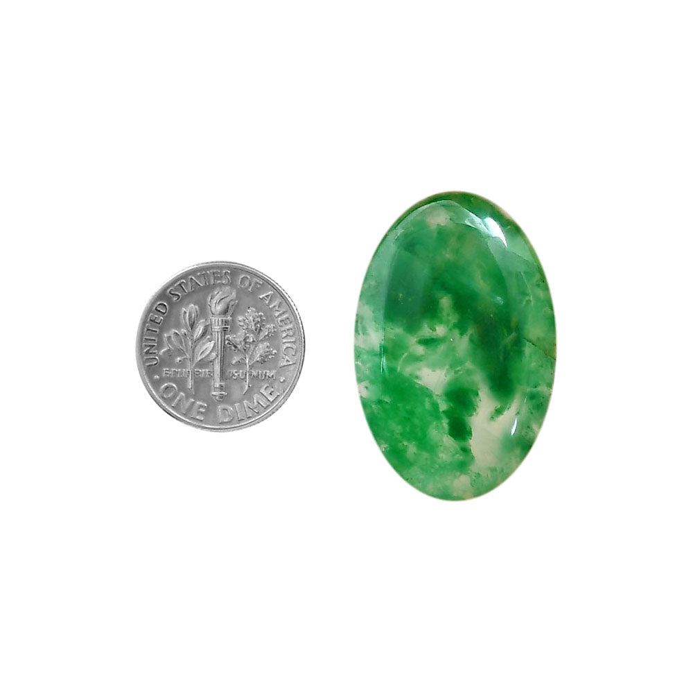 Green Jade 21.2x31.85x4.5 mm Oval Shape Polished Gemstone LS117-06357