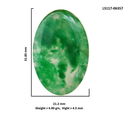 Green Jade 21.2x31.85x4.5 mm Oval Shape Polished Gemstone LS117-06357