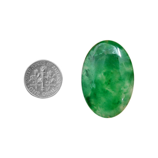 Green Jade 23.15x34.45x5.5 mm Oval Shape Polished Gemstone LS117-06358