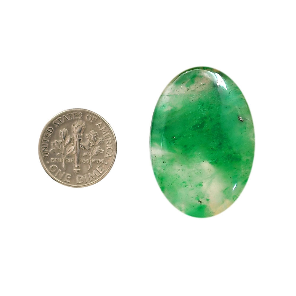 Green Jade 22.75x33.5x5 mm Oval Shape Polished Gemstone LS117-06359