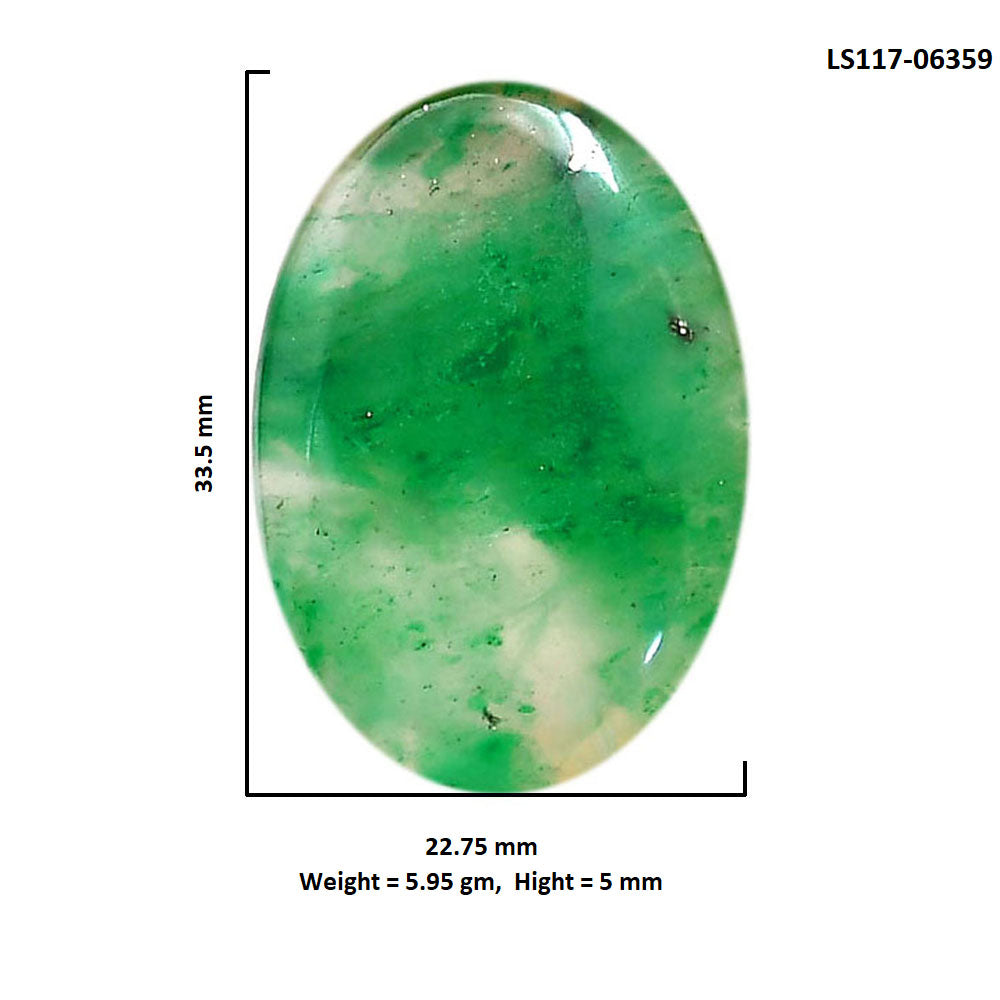 Green Jade 22.75x33.5x5 mm Oval Shape Polished Gemstone LS117-06359