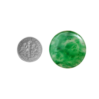 Green Jade 28.2x28.2x5 mm Round Shape Polished Gemstone LS117-06361