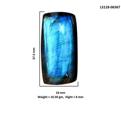 Blue Labradorite 19x37.5x8 mm Baguette Shape Polished Gemstone LS118-06367