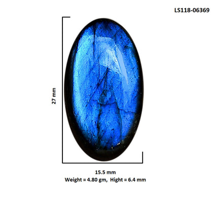Blue Labradorite 15.5x27x6.4 mm Oval Shape Polished Gemstone LS118-06369