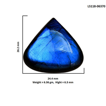 Blue Labradorite 24.4x26.2x6.3 mm Heart Shape Polished Gemstone LS118-06370