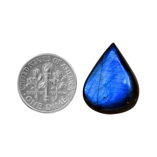 Blue Labradorite 16.7x21.5x6 mm Pear Shape Polished Gemstone LS118-06374