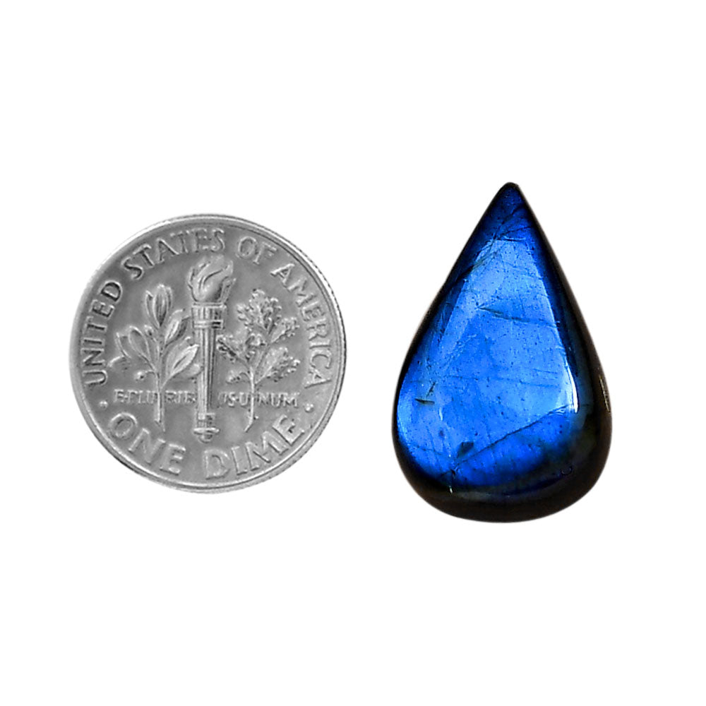Blue Labradorite 14.1x22.5x5.5 mm Pear Shape Polished Gemstone LS118-06375