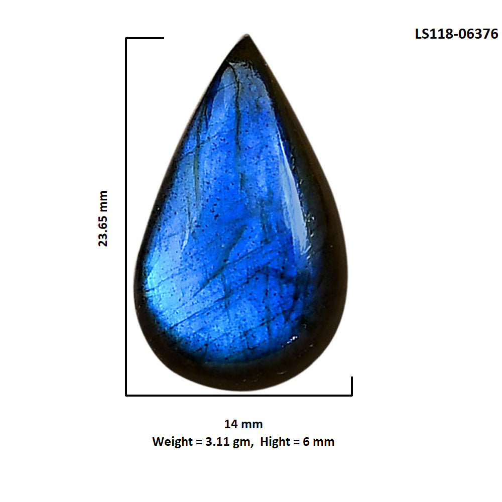 Blue Labradorite 14x23.65x6 mm Pear Shape Polished Gemstone LS118-06376